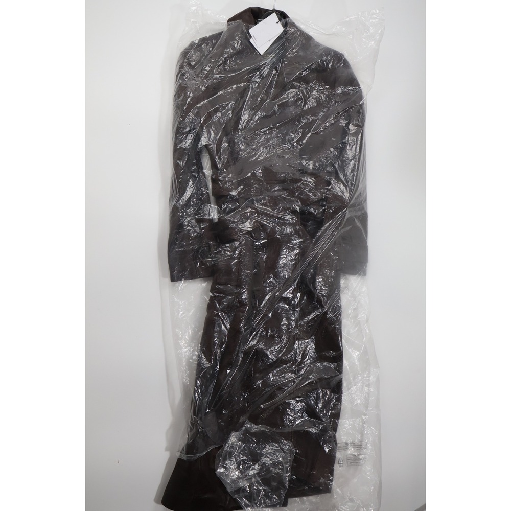 Reiss Hattie Leather Trench Coat 6 Chocolate Brown 100%  Leather Retail $1245 - Picture 3 of 11